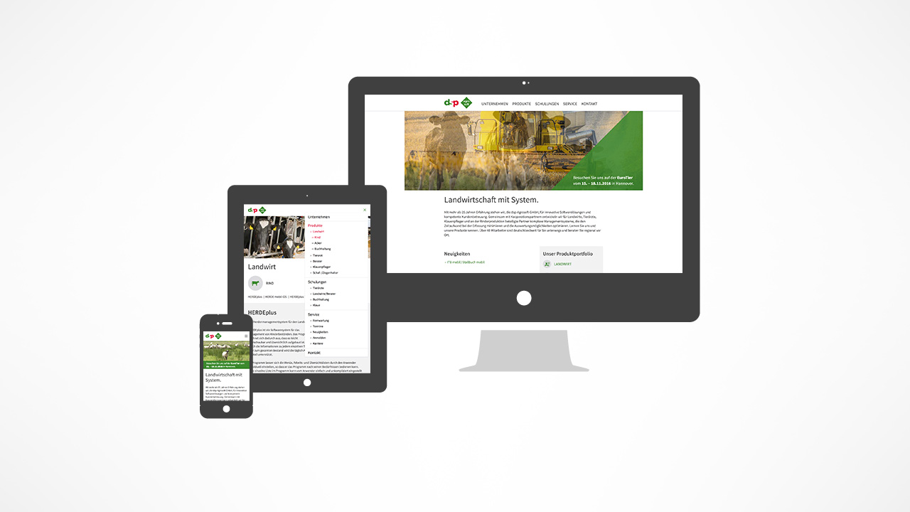 Responsive Layout der dsp-Agrosoft-Webseite
