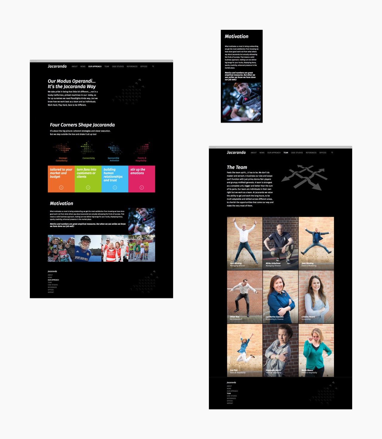 Jacaranda Marketing, Beispiele für Layouts