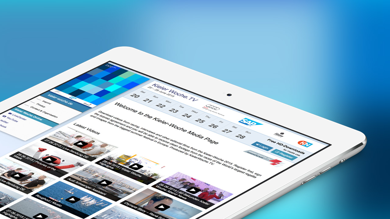 Detailausschnitt der Tablet-Ansicht