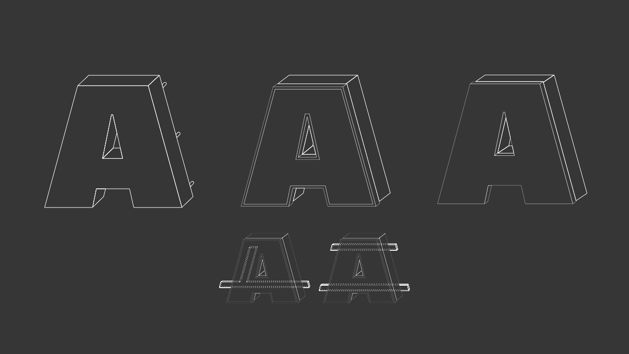 3D Buchstaben zur Visualisierung der Produkte