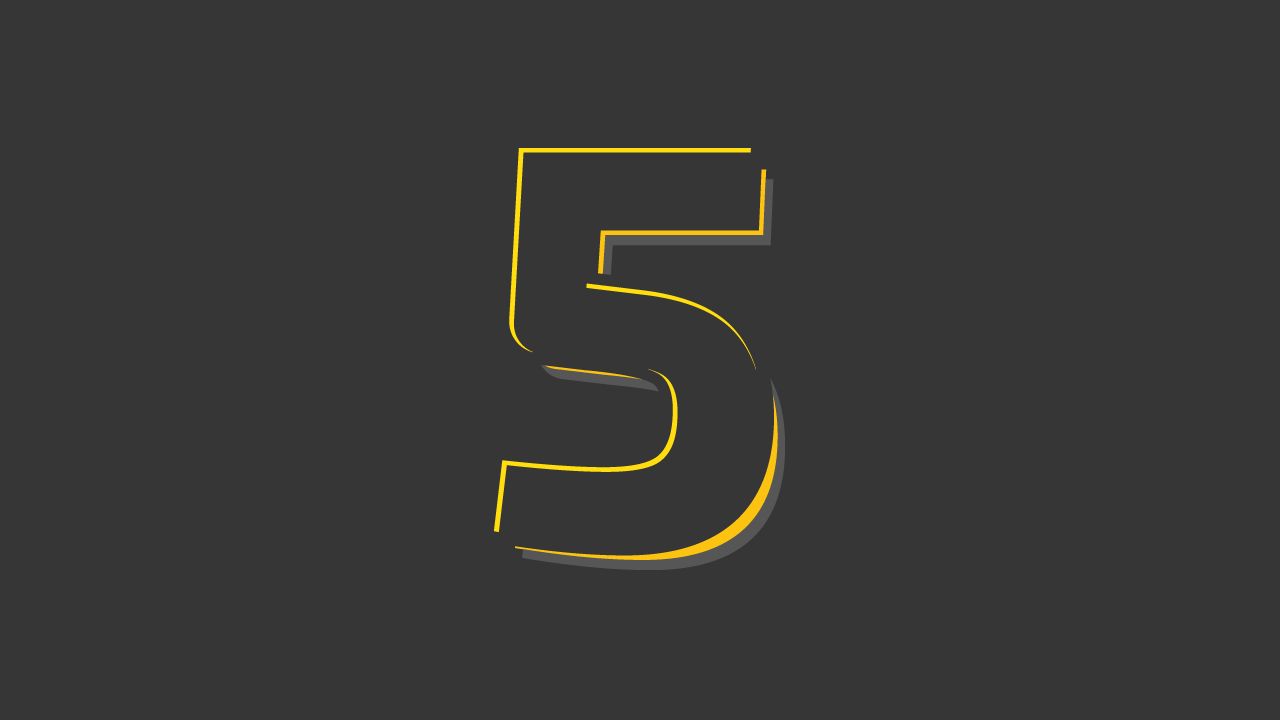 Detail der 5 des Profil 5 Logos