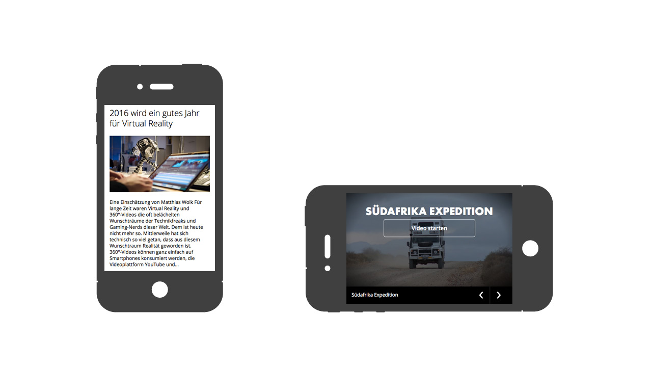 diverse Smartphone Ansichten