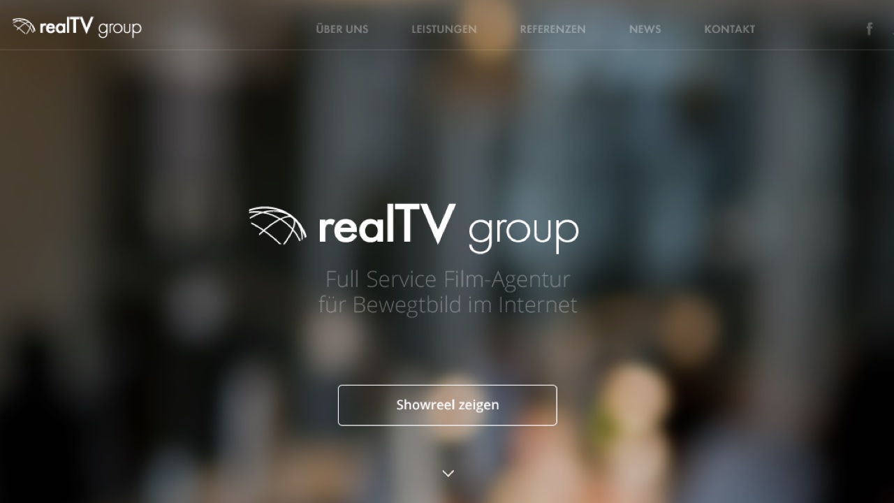 Header-Bereich der realTV Group Website