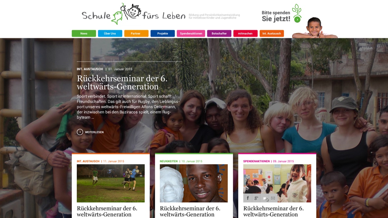 Überblick der Schule fürs Leben Startseite