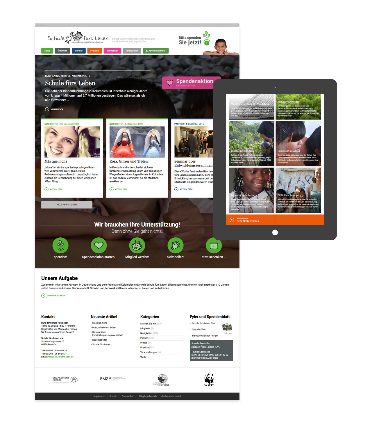Design der Startseite