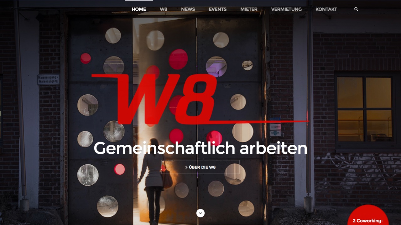 Detail der W8 Startseite