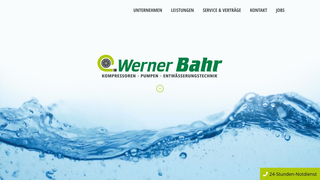 Detail der Werner Bahr Website