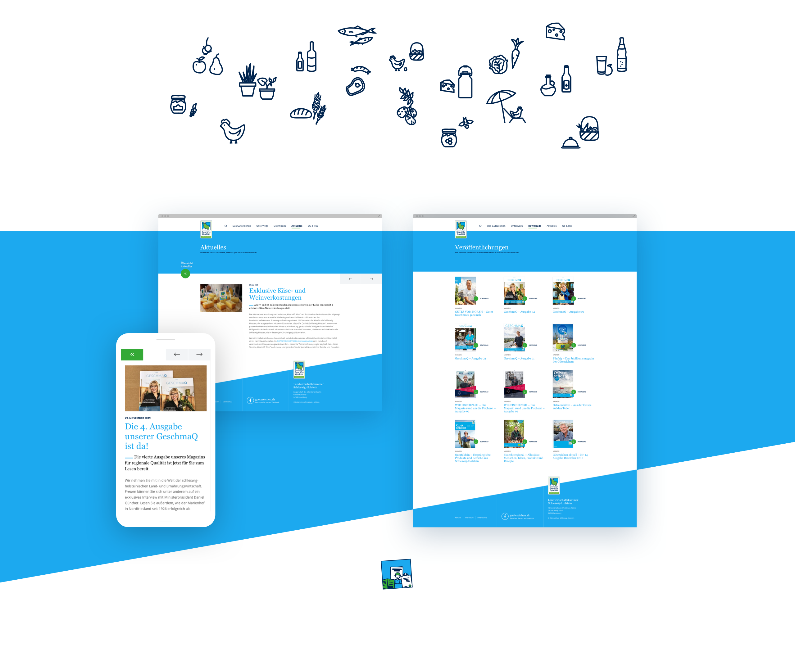 News-Seite und Magazin-Downloads auf der Webseite des Gütezeichens Schleswig-Holstein